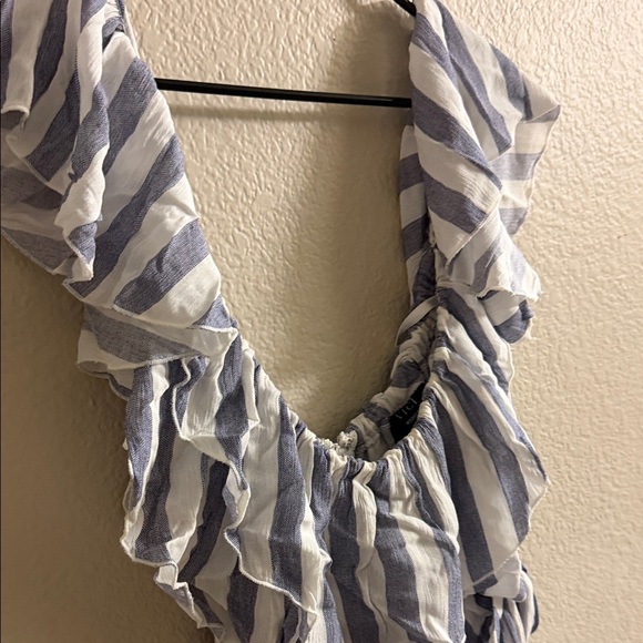 Vici Strapless Blue and White Striped Dress - Picture 4 of 7